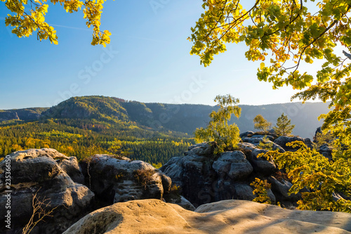Sächsische Schweiz, Blick vom Kuhstall auf die Affensteine