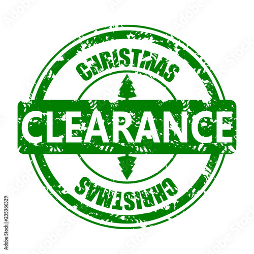 Clearance christmas rubber stamp isolated on white