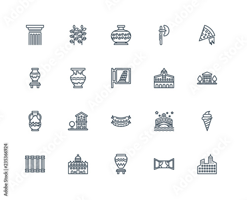 Set Of 20 Universal Editable Icons. Includes Elements Such As Bu