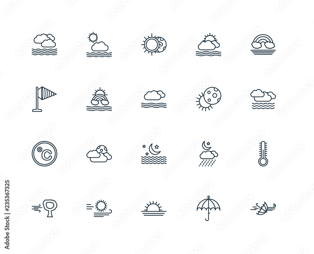 Set Of 20 Universal Editable Icons. Includes Elements Such As Wi