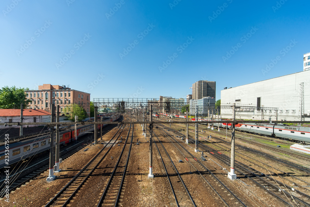 Railway tracks in the center of Moscow Railway tracks in the center of Moscow