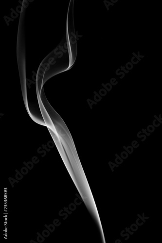 Grey smoke isolated on black background