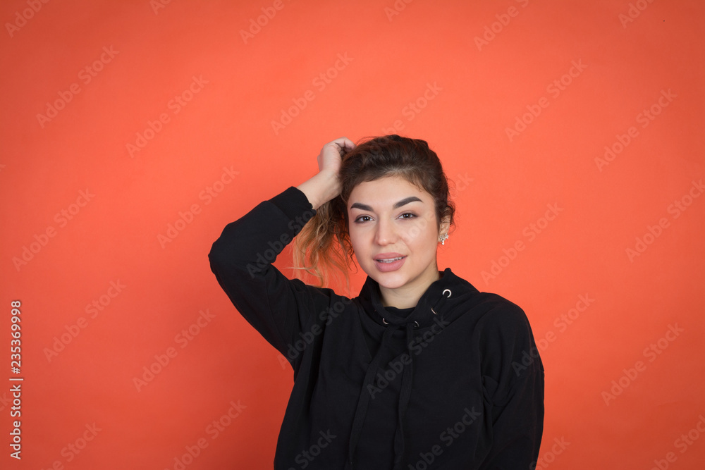 lovely young girl posing in the studio lovely young girl posing in the studio