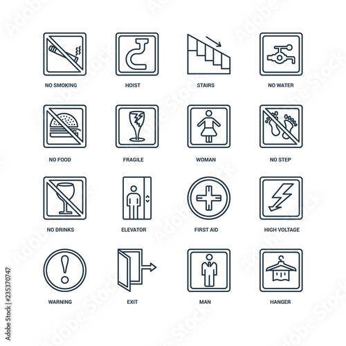 Set Of 16 Universal Editable Icons. Includes Elements Such As Ha