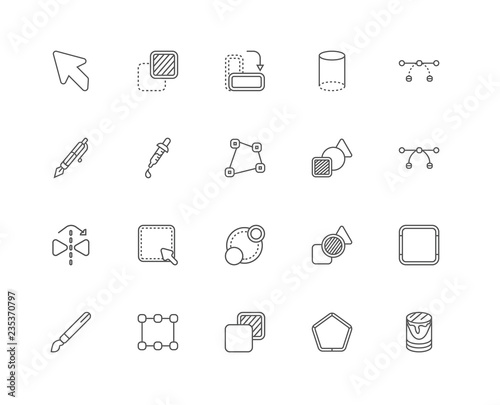 Simple Set of 20 Vector Line Icon. Contains such Icons as Bucket