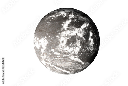 Fototapeta Naklejka Na Ścianę i Meble -  Rock dead planet with atmosphere in the space isolated on white background.  Elements of this image were furnished by NASA.