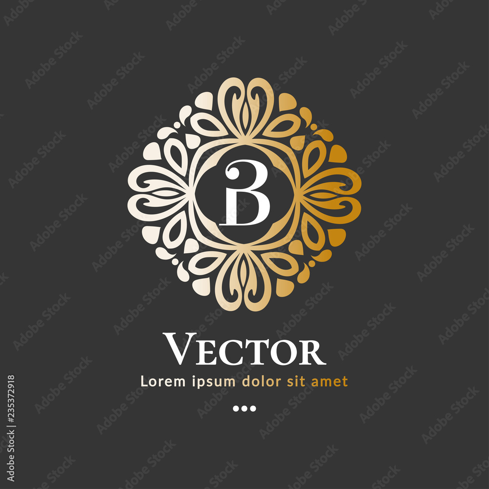 Golden vector monogram. Elegant, classic elements. Can be used for jewelry, beauty and fashion industry. Great for logo, emblem, invitation, flyer, menu, brochure, background, or any desired idea. Golden vector monogram. Elegant, classic elements. Can be used for jewelry, beauty and fashion industry. Great for logo, emblem, invitation, flyer, menu, brochure, background, or any desired idea.