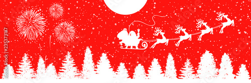 Santa Claus flyin on Christmas sleigh in the night – for stock vector