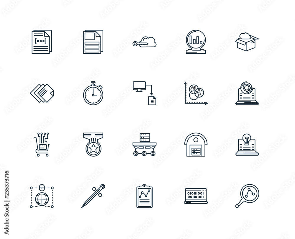 Set Of 20 Universal Editable Icons. Includes Elements Such As An Set Of 20 Universal Editable Icons. Includes Elements Such As An