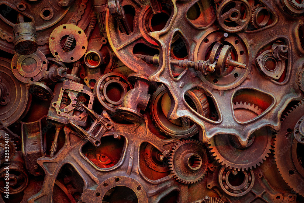 Steampunk texture, backgroung with mechanical parts, gear wheels Steampunk texture, backgroung with mechanical parts, gear wheels
