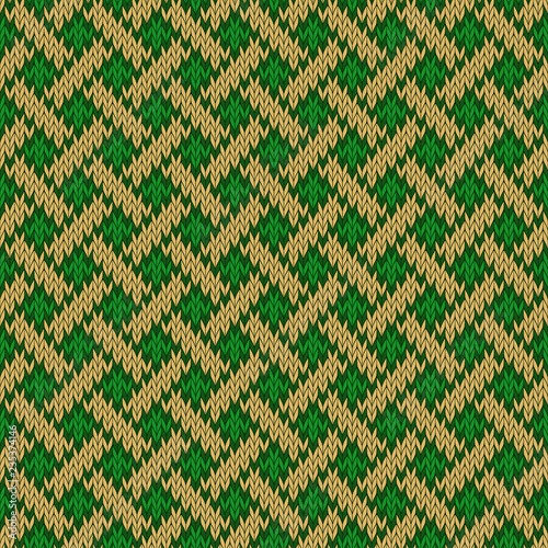 Endless seamless knitted woolen pattern based on the Celtic knot