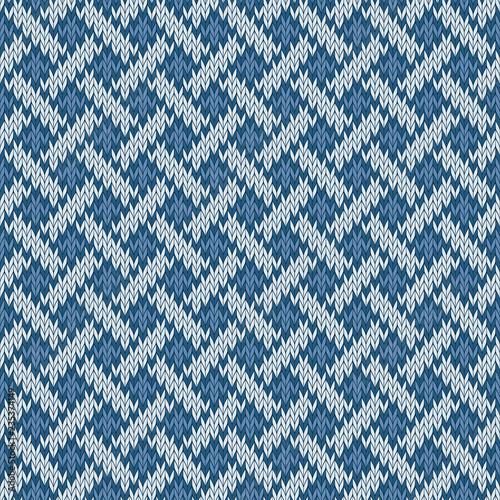 Endless seamless knitted woolen pattern based on the Celtic knot