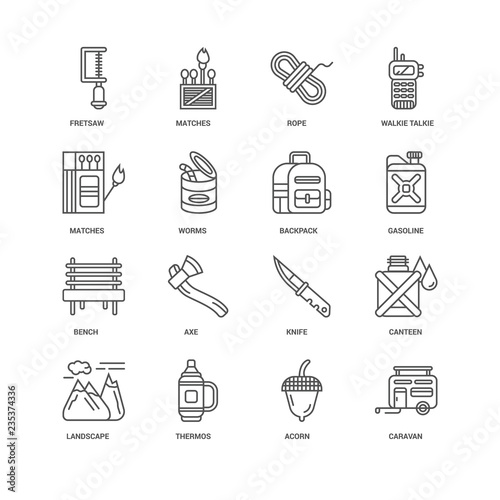 Simple Set of 16 Vector Line Icon. Contains such Icons as Carava