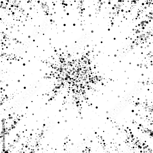 Scattered dense balck dots. Dark points dispersion