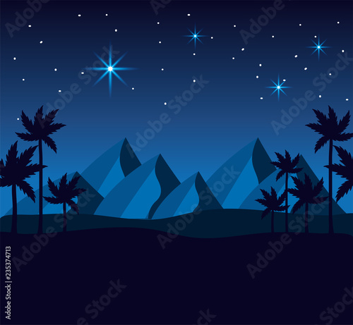 desert with mountains and palm trees to happy epiphany