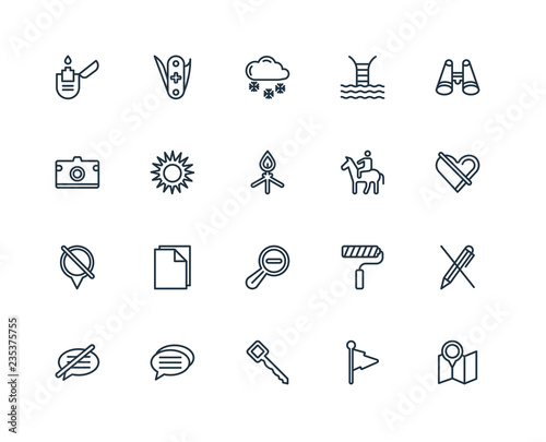 Set Of 20 Universal Editable Icons. Includes Elements Such As Ma