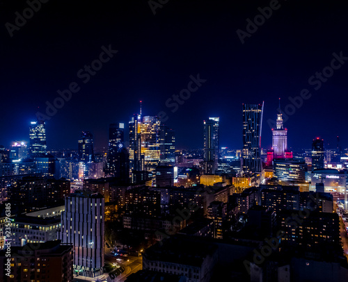 Nocna panorama Warszawy #235376385