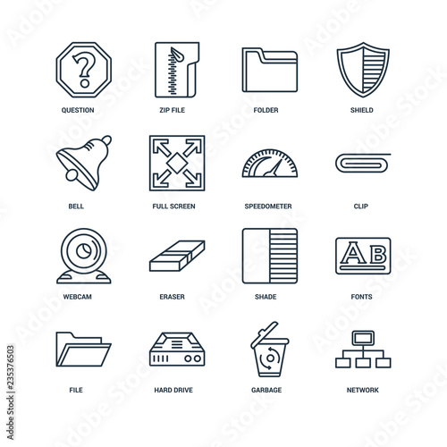 Set Of 16 Universal Editable Icons. Includes Elements Such As Ne
