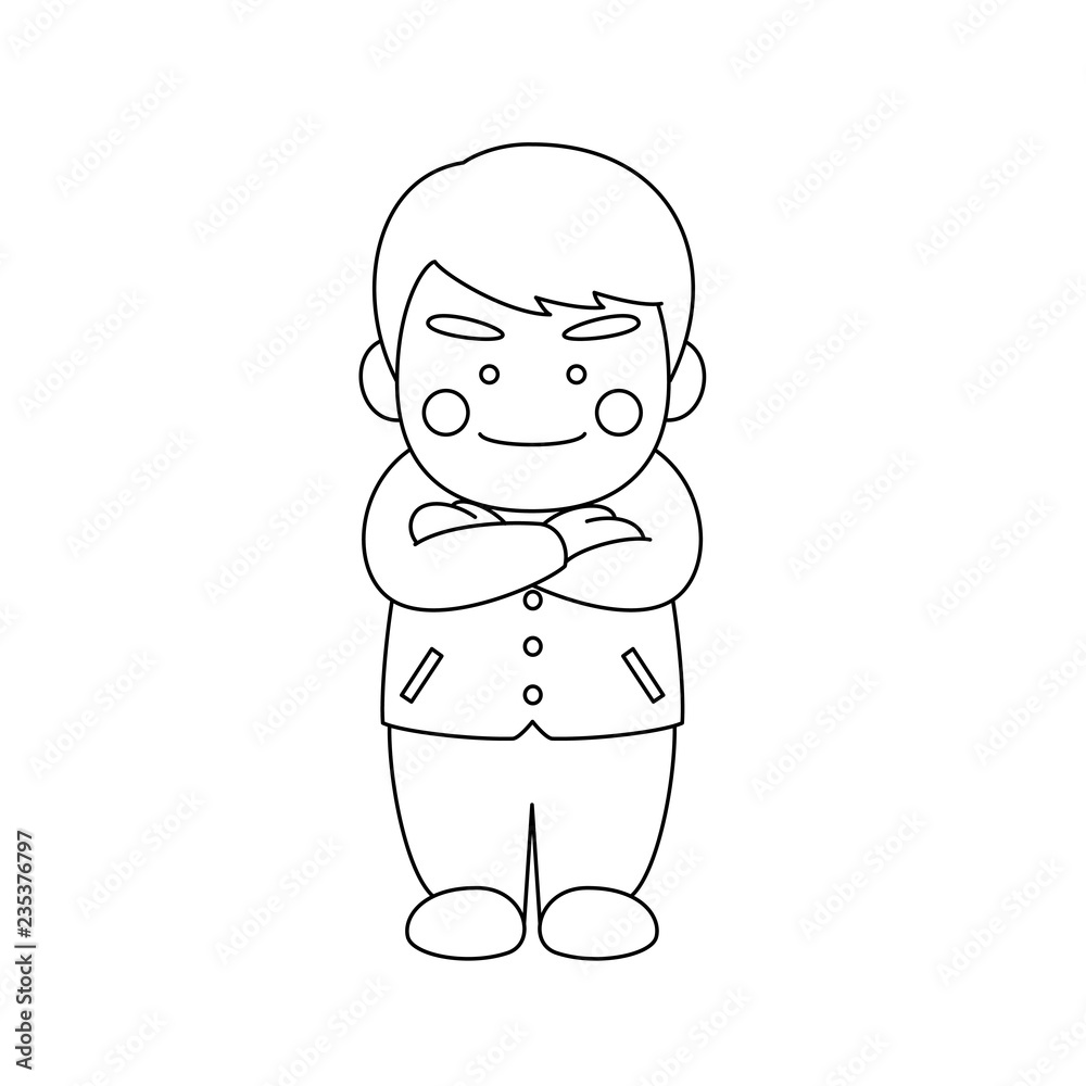 男性キャラクター腕組み 男性キャラクター腕組み
