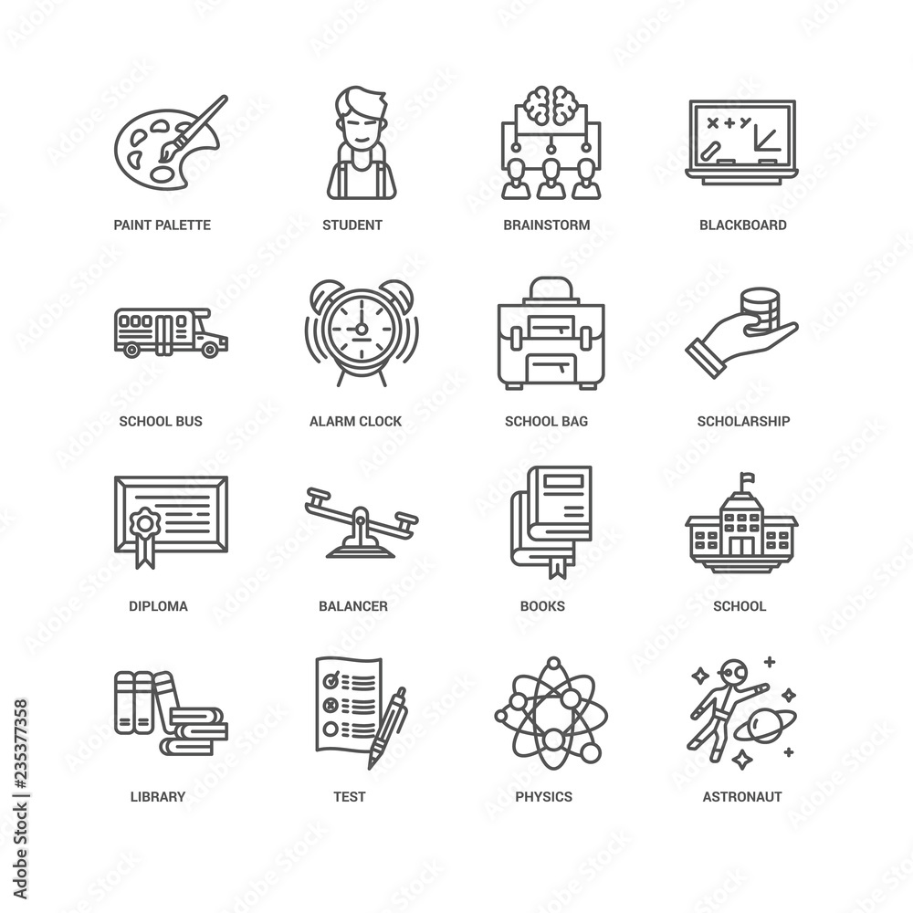 Simple Set of 16 Vector Line Icon. Contains such Icons as Astron Simple Set of 16 Vector Line Icon. Contains such Icons as Astron