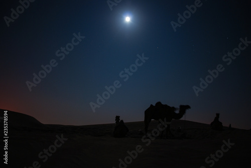 The moon in the desert of Dubai