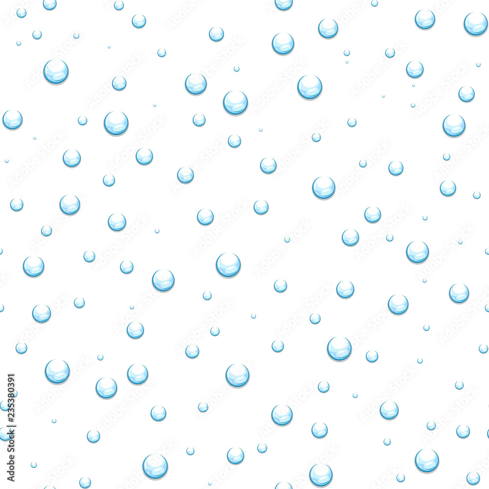 Water drops pattern. rain splash seamless vector illustration.