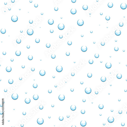 Water drops pattern. rain splash seamless vector illustration.
