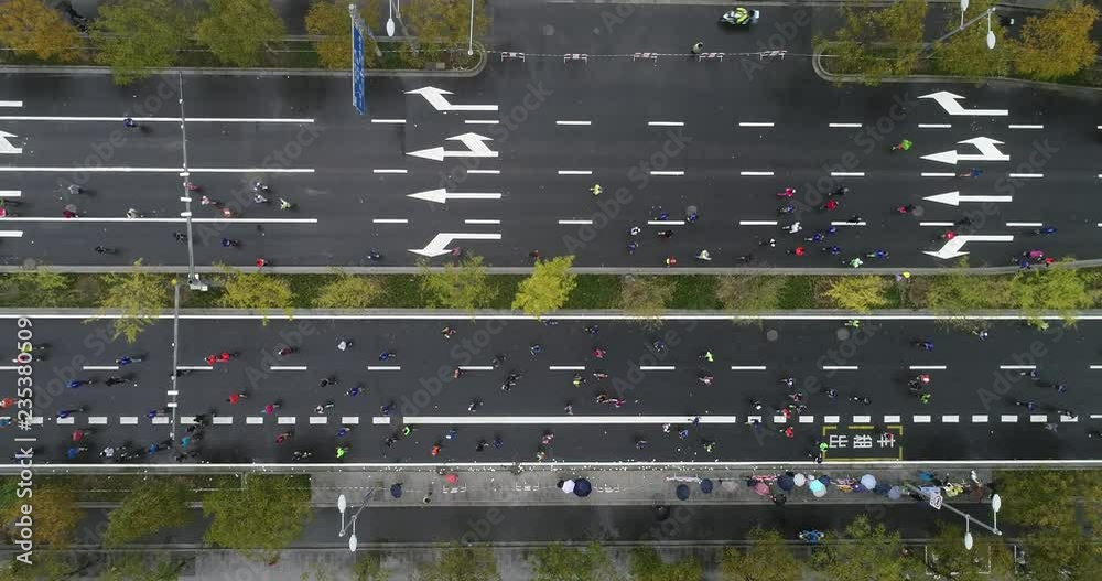 aerial view of city marathon aerial view of city marathon