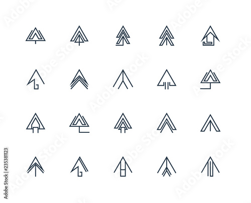 Set Of 20 outline icons such as Up arrow, linear icon pack