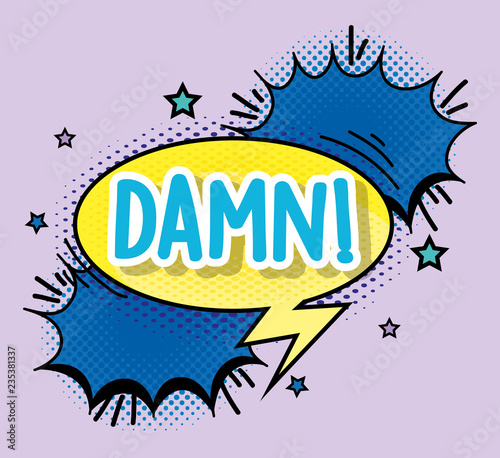 fashion chat bubble with damn message patch