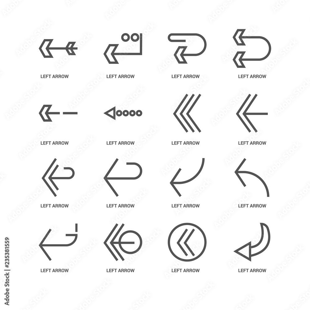 Simple Set of 16 Vector Line Icon. Contains such Icons as Left a