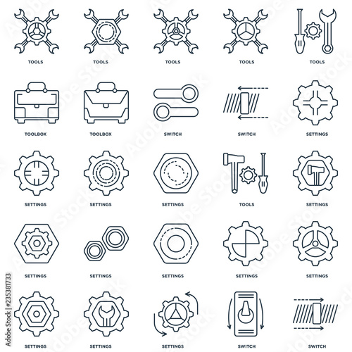 Set Of 25 Universal Editable Icons. Includes Elements Such As Sw