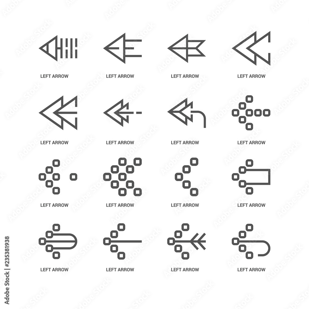 Simple Set of 16 Vector Line Icon. Contains such Icons as Left a