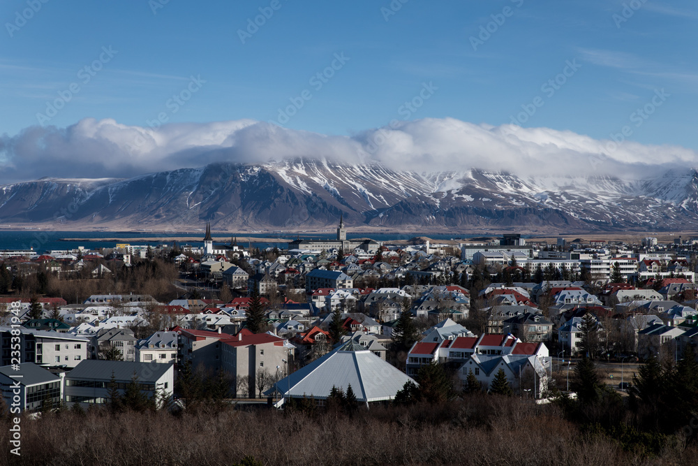 Fototapeta premium Reykjavik, Iceland view from Perlan Museum