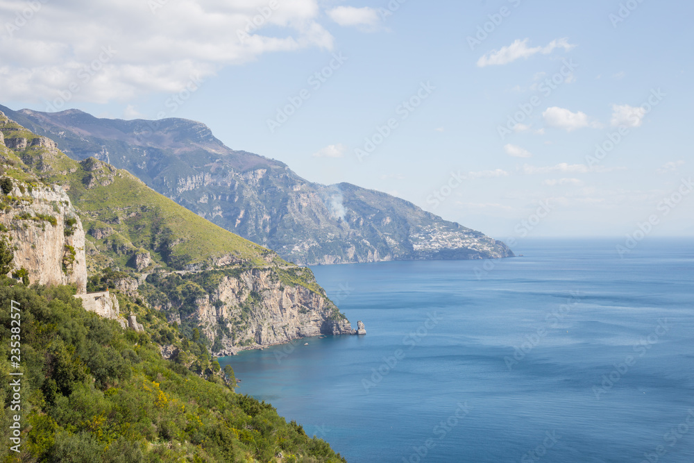 the rocky coast of Positano