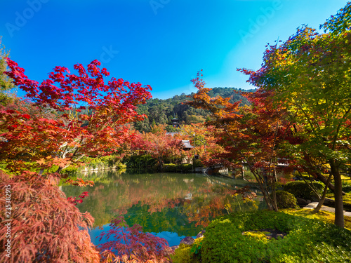 Eikando temple in autumn leaf starting to be red Kyoto Autum first two week of Nov  2018