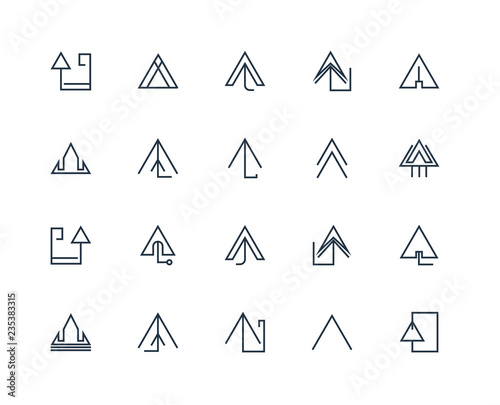 Set Of 20 outline icons such as Up arrow  linear icon pack
