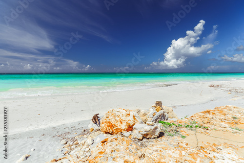 Canvas Print beautiful amazing great natural landscape view of Varadero Cuban beach and tranq