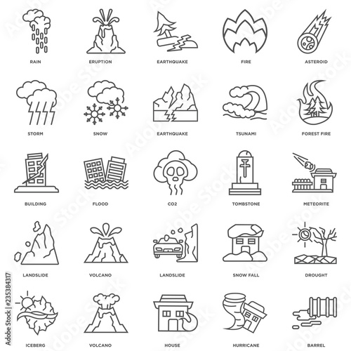 Simple Set of 25 Vector Line Icon. Contains such Icons as Barrel