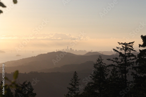 Bild auf Leinwand City at a distance
