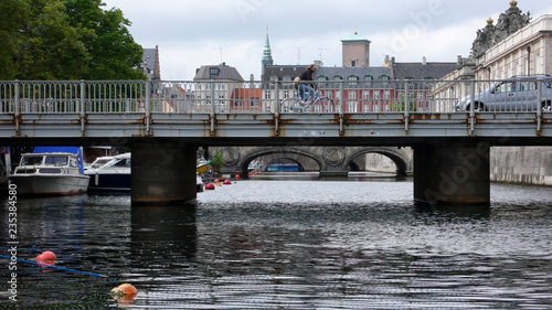 Canvas Print Canal and Waterfront in Copenhagen, Denmark