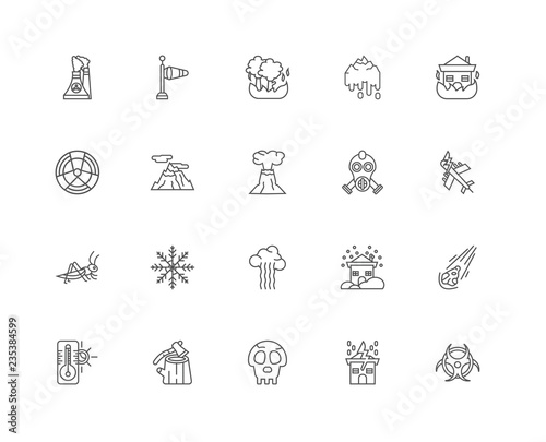 Simple Set of 20 Vector Line Icon. Contains such Icons as Biohaz