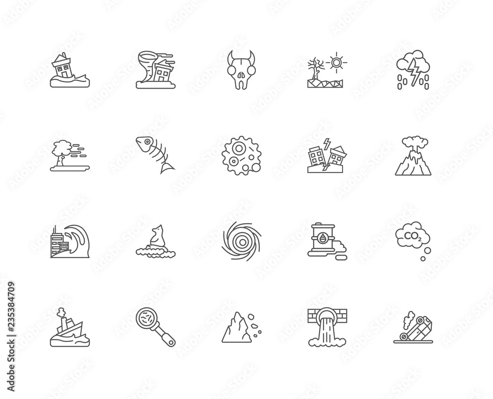 Simple Set of 20 Vector Line Icon. Contains such Icons as Accide Simple Set of 20 Vector Line Icon. Contains such Icons as Accide