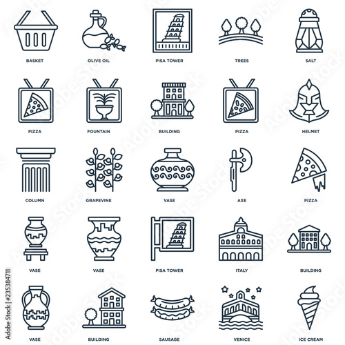 Set Of 25 Universal Editable Icons. Includes Elements Such As Ic