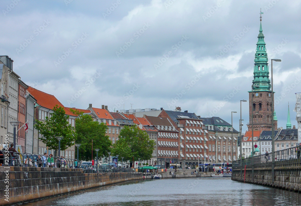Obraz premium Waterfront Canal District in Copenhagen, Denmark