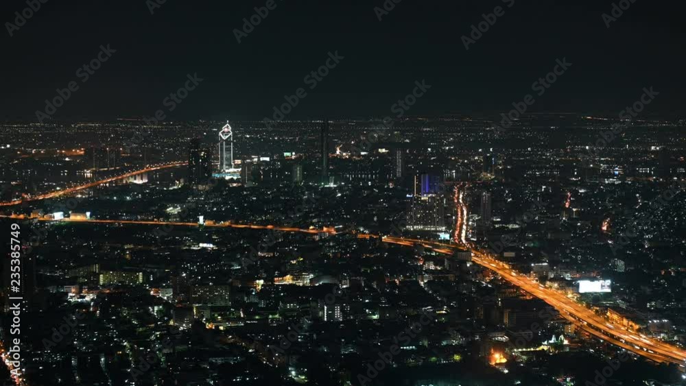 custom made wallpaper toronto digital4K Timelapse of Bangkok traffic on expressway highway at night