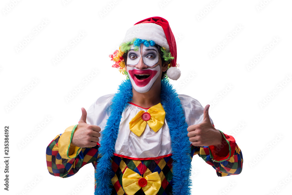 Young funny clown comedian isolated on white Young funny clown comedian isolated on white