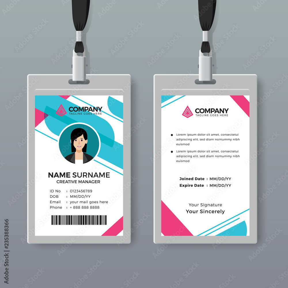Obraz premium Stylish ID card design template