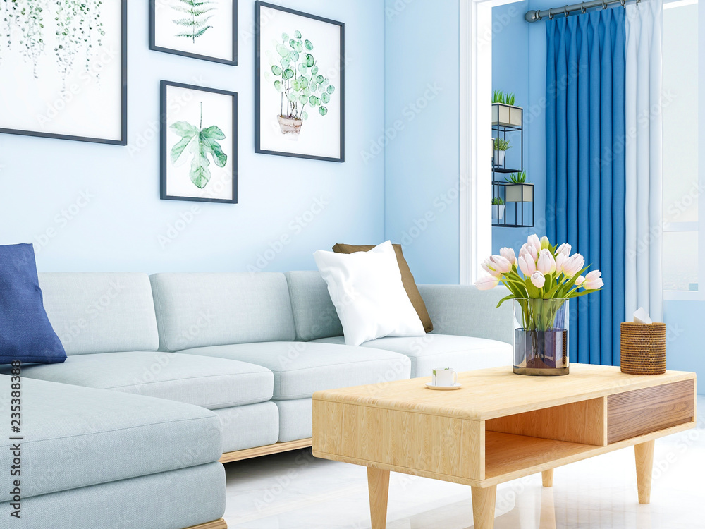 Fototapeta premium Modern sleek minimalist elegant living room design