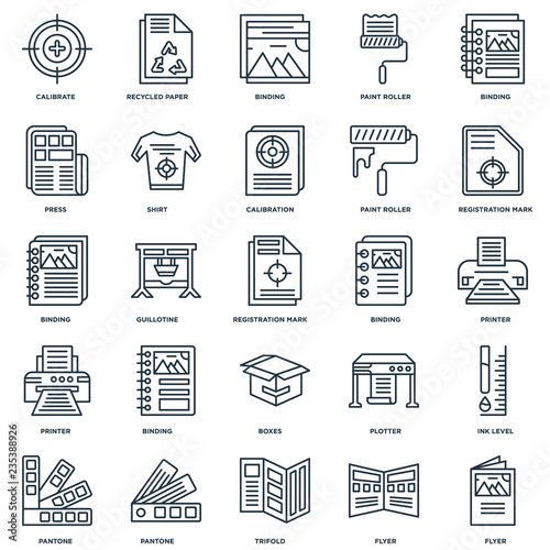 Set Of 25 Universal Editable Icons. Includes Elements Such As Fl